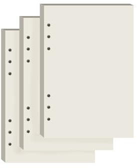 YFLeomry 3 Packungen A5 Papier Blanko 180 Blätter Ringbuch A5 Nachfüllbar 6 Lochung Ringbuch Notizbuch Nachfüllpapier Nachfüllbare für Notizbuch Tagbuch(21x14,5 cm)