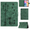 Rosbtib Funda para Samsung Galaxy Tab S6 Lite 2024/2022/2020 10.4 SM-P610/P613/P615/P619/P625/P627 Funda Protectora de Piel sintética con Soporte, Una Pareja de Gatos íntimos bajo una farola, Verde