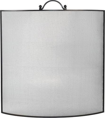 Black Pavise Single Screen Fireplace Fire Guard Spark Protection