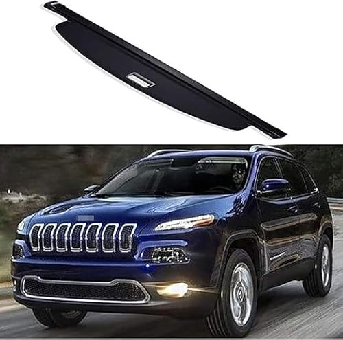 REAGAR Versenkbare Laderaumabdeckung für Jeep Cherokee 2014 2017, hintere Gepäckablage Sicherheits Gepäckträgerabdeckung Tonneau-Abdeckung Sichtschutzabdeckung