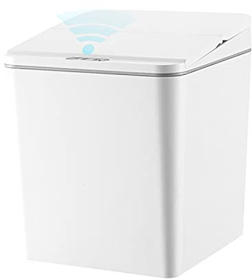 YUYTE Poubelle Intelligente, Poubelle Automatique sans, Petites Poubelles, avec Conception Fermée, Capteur Infrarouge, pour Salle de Bain de Bureau à Domicile, Poubelle à Induction (6L)