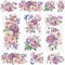 WANDIC 3 adesivi trasferibili da strofinare, fiori viola da sogno, decalcomanie per mobili, frigoriferi, armadi, album di ritagli, finestre, 15 x 30 cm