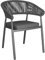 Gruppo Maruccia - Chaise d'extérieur moderne pour table à manger - Structure en aluminium et corde - Coussin inclus - Meubles Jardins, Restaurants, Bar (Anthracite)