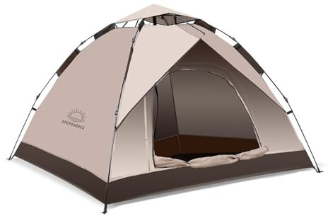 EPCPSHADES Camping 2 Mann Zelt wasserdicht | Pop Up wurfzelt 2 Personen | Trekking & Festival Igluzelt | Sekundenzelt Wasserdicht 230x170x135cm | Ideal auch als Strand Wind- & Sonnenschutz, Khaki