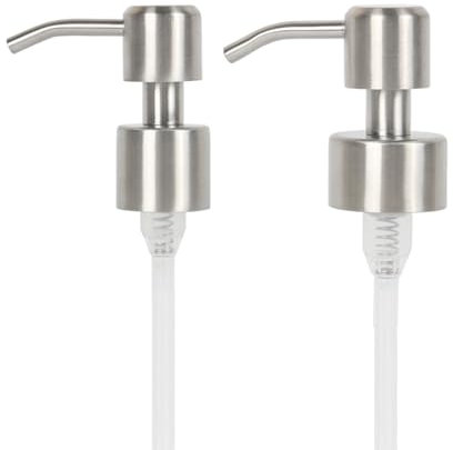 2 Stück Seifenspender Pumpkopf Edelstahl,Seifenpumpe Dispenser,Seifenspender Ersatzpumpe,Seifenspender Edelstahl Ersatz für 23.5mm/27mm Gewinde Flasche,Soap Pumpspender Aufsatz