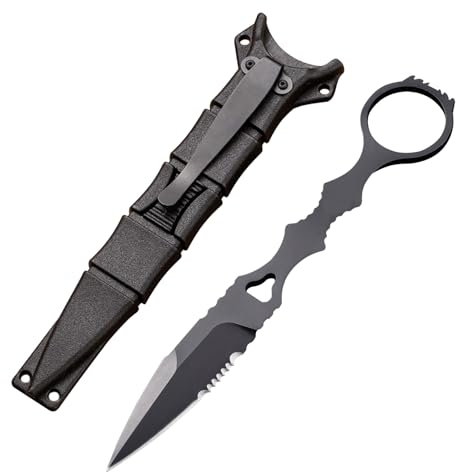 kaiyaya EDC Messer mit Scheide, 17CM 440C Neck Knife, Scharfe Jagdmesser, Feststehende Klinge, Taktisches Messer für Outdoor Camping Angeln Wandern