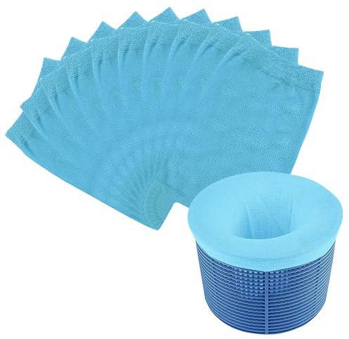Chaussettes de skimmer, chaussettes de skimmer de piscine, passoire pour accessoires, chaussettes filtrantes de piscine, filet de piscine, panier réglable (20, bleu)