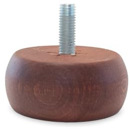 TENDAGGIMANIA Pieds de meubles, Canapé, Fauteuils et Pouf - Pieds Canapé en Bois Couleur Noyer - Modèle Oignon - 3 CM - 1 Pièce