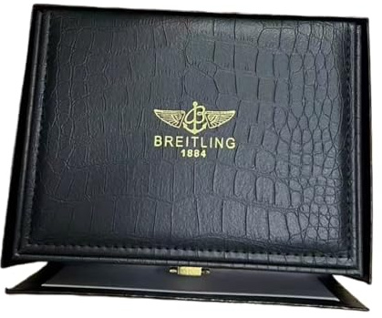 ROUREOX Luxus Stil Uhrenpräsentationsbox Schwarz Strukturiert Einzelslot Vitrine Schutzhalter Geschenk für Breitling Navitimer