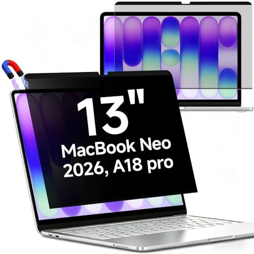 ZOEGAA MacBook Neo Privacy Screen, Magnetic Privacy Screen Protector for MacBook Neo 13 Inch（A18 Pro 2026）, Anti-Glare Blue Light Blocking Filter for Office Coffee Shop Travel Work Study