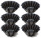 Space Home - Torteletts - Mini Tarteform - Förmchen für Pudding, Muffins, Cupcakes - Edelstahl - Set mit 6 Stück - Schwarz - 10 cm