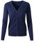 Womens V Neck Button Down Long Sleeve Basic Soft Knit Cardigan Sweater (UK Large/Tag 2XL,135 Navy)