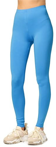 Merry Style Damen Lange Leggings aus Viskose MS10-143 (Blau, L)