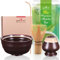 Goodwei Matcha Kit Thé Matcha BIO Japonais avec Fouet Bambou, Bol Artisanal en Céramique et support à fouet | Coffret cadeau (Kumo)