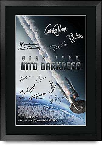 HWC Trading Star Trek Into Darkness Der Cast Geschenke Printed Poster Autogramm Bild für Film-Memorabilia Fans Signed - A3 Eingerahmt