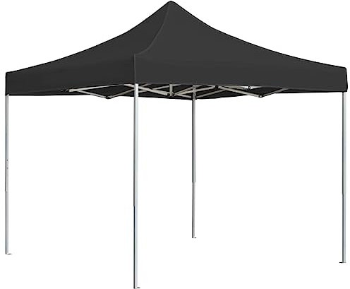 vidaXL Profi Partyzelt Faltbar Faltpavillion Gartenzelt Festzelt Pavillon Gartenpavillion Bierzelt Zelt Faltzelt Garten Aluminium 3x3m Anthrazit