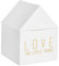 Räder Design Schatzkammer Häuschen 'Love The Little Things' mittel, Dekorativer Hocker, Keramik, Weiß/Gold, Glasiert, 7 cm x 7 cm x 9,5 cm