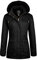 Wantdo Giacca in Cotone a Vento Giubbotto Spesso Antivento Overcoat Work Winter Parka Pesante Imbottita Donna Nero S
