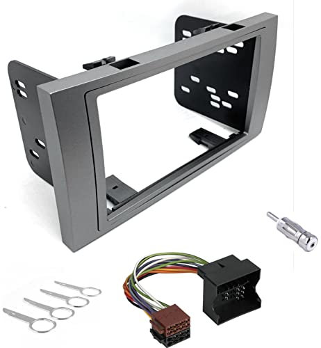 Sound Way Kit Montaggio Autoradio Mascherina 2 DIN con Supporti di Montaggio Adattatore Compatibile con Ford Fiesta, Fusion, C-Max, S-Max, Transit, Fiesta, Galaxy, Kuga