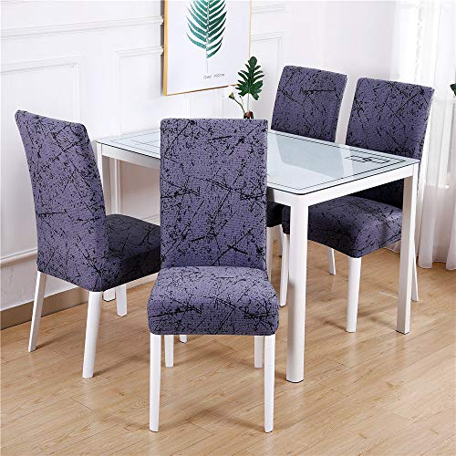 Chickw1 Stretch Stuhlhussen Stuhlbezüge 1/4/6/10er Set, Elastische Stühle Husse Schutzhülle Abdeckungen Pflegeleicht und Langlebig für Hochzeit Hotel Esszimmer (Graue Linien,10 Stück)