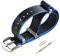 MZBUTIQ 20mm Schwarz/Blauer Rand Uhrenarmband Sicherheitsgurt Nylon Watch Armband für Herren Damen Gebürstete Schnalle