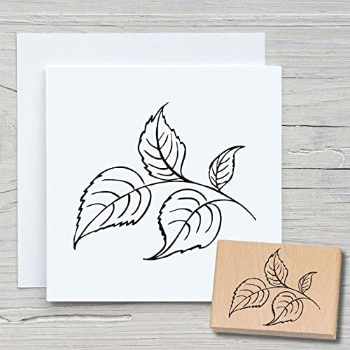 NEWSTAMPS Stempel Blätter Motivstempel groß aus Holz & Gummi zum Karten basteln, Holzstempel, Blumen, Pflanzen, Floral, Wiese, Gräser, Scrapbook, Textilstempel, Deko, Kinder