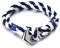 HALUKAKAH ● Voile ● Bracelet en Corde de Nylon pour Homme Couleur Rouge Multicolore Couleur Bleu et Blanc Fermoir D'ancre en Argent Fait à la Main 8.26/21cm avec Coffret Cadeau Gratuit