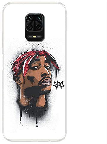 Cokitec Schutzhülle für Xiaomi Redmi Note 9S / 9 Pro 2Pac Tupac Shakur, Weiß