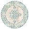 FRAAI | Home & Living Teppich Vintage Rund - Spring Ethnic Creme Grün - Polypropylen - Kurzflor - Vintage - Boho, Orientalisch - Wohnzimmer, Esszimmer, Schlafzimmer - Carpet