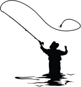 Bhysfenhgttvv 3 stücke Autoaufkleber 11,9 cm * 13,2 cm Fliegenfischen Aufkleber Auto Aufkleber Spaß Angeln Vinyl Schwarz