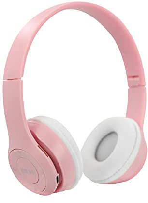Mobitek Pink Wireless Headphones | Bluetooth Wireless Connection | 3.5mm AUX Cable included for Wired Connection | 6-Hour Play Time | On Board Controls