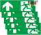 Notausgangsschild 5 stück Premium Aufkleber- 24 cm x 9 cm Flucchtwegschild - Schild Notausgang Aufkleber- für Infoschild, Rettungsweg, Fluchtweg, Notausgang, Sicherheitsmarkierung (Pfeil ↑)