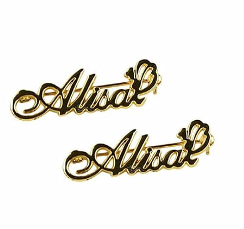 Personalisierte Namensbrosche Pin Custom Made Design Namensschild Pins mit Buchstaben graviert Brosche Abzeichen Kragen Pin Schnalle Anzug Shirt mit jedem Namen für Frauen Mädchen Männer