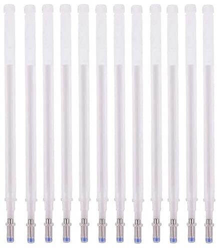 12PCS 0.7MM Recambio Que Desaparece A Alta Temperatura, Rotuladores De Tela, Marcado De Recambio De Rotulador Eliminado Por Calor Para Costura, Acolchado Y Ropa (BLANCO)