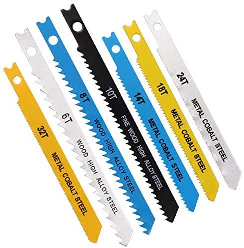 SDYGDB 30/65Pcs 86/100mm Jig Saw Blade Set Carbon Steel 6/8/10/14/18/24/32TPI Assorted Saw Blades with U-shank Fast Cut Down Jigsaw Blade for Wood Metal Plastic Cutting(30pcs)