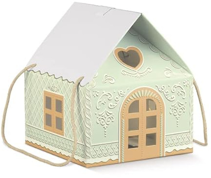 Geschenkbox Form Haus (20 x 20 x 18 cm, Green)
