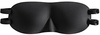 ALASKA BEAR Sleep Mask 2 Straps, Deep Concave Molded Foam Mask with Convex Eye Cups and Light Blocking Nose Contour, Two Adjustable Elastic Bands Stay on Head w/o Slipping, Black