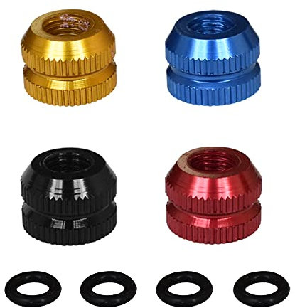 Albedel 4 pcs 4 Color Bike Tire Presta Vacuum Nut Bicycle Inner Tube French w/O-Ring Sealed for Mountain Bikes Road Bikes