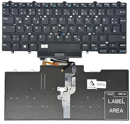 T-ProTek ALLEMAND - Clavier sans cadre avec éclairage compatible avec Dell Latitude E5450-6693