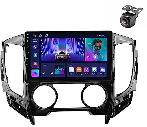 Android 12 Radio para Mitsubishi L200 5 2015 2016 2017 2018 2019 2 DIN de Coche NAVEGACIÓN con Pantalla Táctil 9 Pulgadas Reproductor Multimedia Autoradio Estéreo SWC FM Car-Play (M100S 4core 1+16G)