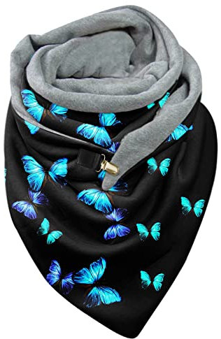 Mütze Schal Set Mädchen:Schals Musselin Blau Loopschal Groß Dreiecksschal Grau Pink Dreieckschal Halstuch Loop Baumwolle Schal Dreieckstücher Poncho