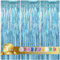 TONIFUL 3Pcs Light Blue Door Streamers,Light Blue Photo Booth Backdrop 3.28ft x 6.56ft Metallic Streamers Foil Fringe Curtains for Birthday,Christmas,New Year,Bachelorette,Grad Party Streamers Decor