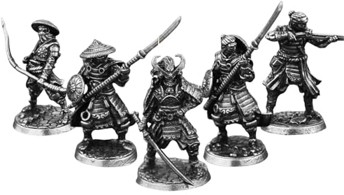 5 Stück japanische Samurai-Figuren Shogun Guard Regiment Mini Soldat Metall Statue Desktop Dekoration