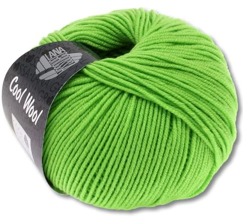 Frida's Wollhaus Lana Grossa 50 g Cool Wool Merinowolle Wolle Garn Häkeln Stricken 38 Farben (509 | Hellgrün)