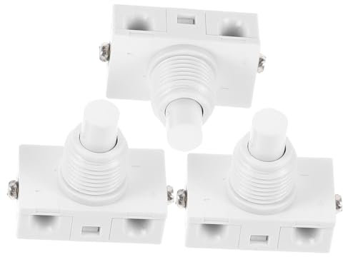 Garneck 3st Selbstsichernder Druckknopfschalter. Kleiner Fußpedalschalter Drücken Sie Den Knopfschalter Druckschalter Für Den Haushalt Schalten Diy-taste Ersatz Selbsthemmend Kupfer Weiß