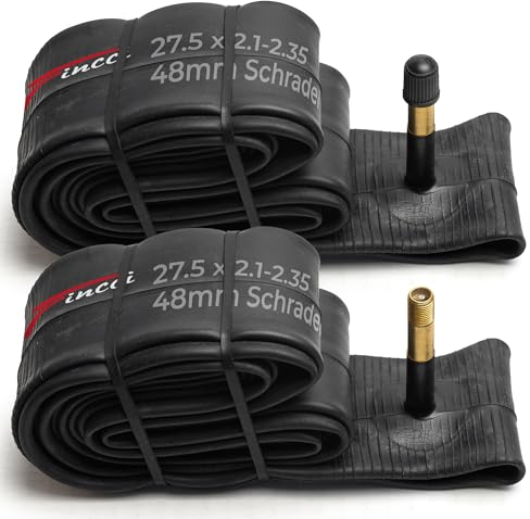 Fincci Fahrradschlauch 27,5 - Paar Fahrrad Schlauch 27. 5 Zoll MTB, 27.5 x 2.1 x 2.35 für Mountainbike, E Bike, Rennrad Fahrrad, Klapprad mit Schrader 48 mm Autoventil, Schläuche - 2er Pack