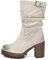 IF FASHION Stivaletti Strivali Tronchetti Aricciati Con Tacco Grosso Plateau Pelle Sintetica Da Donna G675 beige N.41