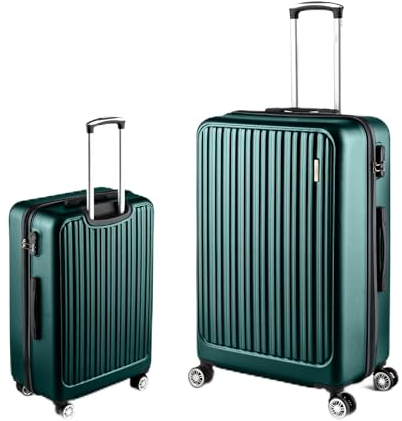 Easy Move ABS Hartschalenkoffer - Ergonomisch & Sicher - Großer Trolley Koffer mit 360° Rädern, Zahlen-Schloss - Rollkoffer, Reisekoffer Groß (Dark Green, 74cm)