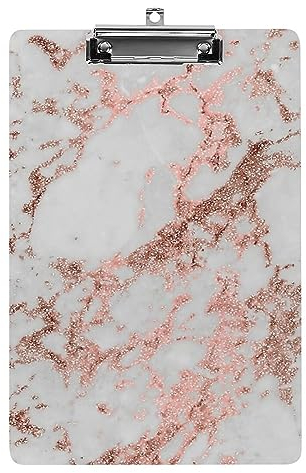 Klemmbrett A4, Roségold Marmor Klemmbrett, Acryl-Klemmbretter für Büro, Schule