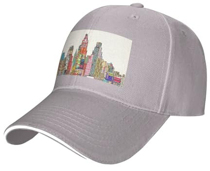 XLEWSIEU Austin Texas Print Classic Sandwich Baseball Cap Unisex Casual Hat m, grau, Einheitsgröße